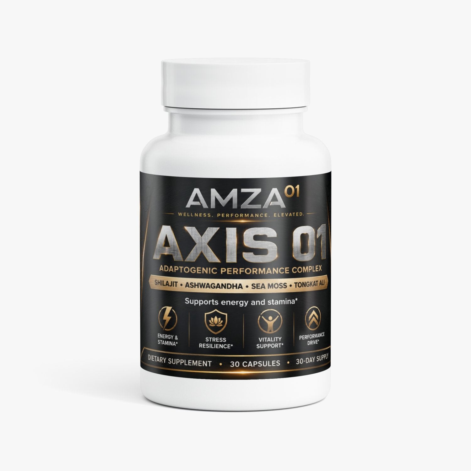 AXIS⁰¹ – Adaptogenic Performance Complex | Shilajit + Ashwagandha + Tongkat Ali - AMZA⁰¹