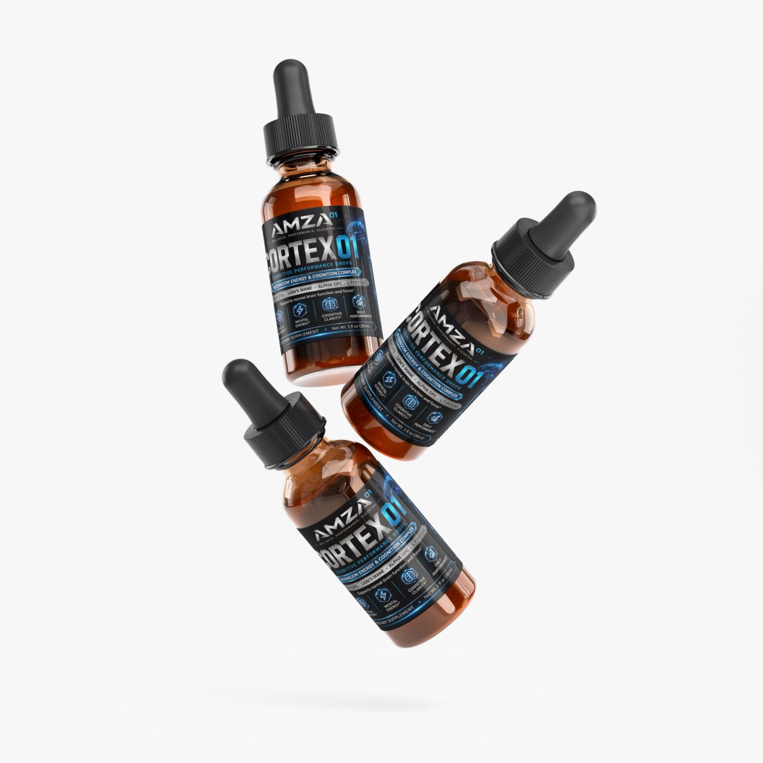 CORTEX⁰¹ – Cognitive Performance Drops | Mushroom Energy & Cognition Complex - AMZA⁰¹
